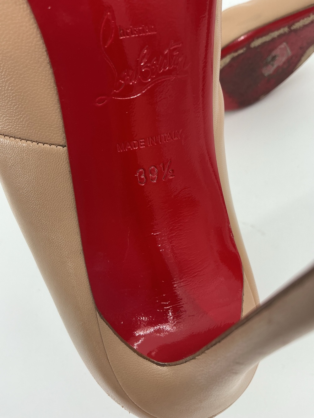 Christian Louboutin Mega Vamp 100 Pumps Beige Nappa Leather 39.5 - Picture 6 of 10